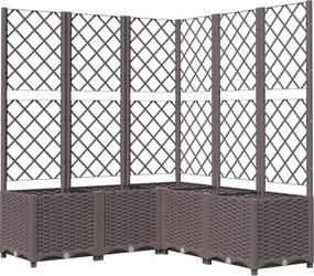 vidaXL barna polipropilén rácsos kerti ültetőláda 120 x 120 x 136 cm