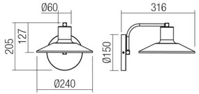 Redo 01-4053 - Fali lámpa FRESNO 1xE27/42W/230V