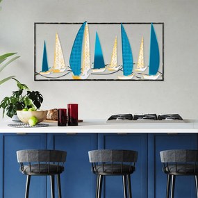Yelkenli fém fali dekoráció, 40×90 cm – TR930DYU1178