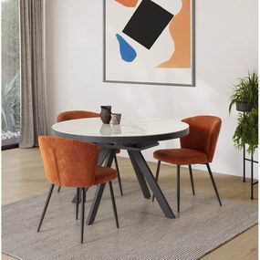 Kerek bővíthető étkezőasztal kerámia asztallappal, hosszabbító asztallappal ø 120 cm Bela – Marckeric