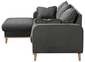 Sötétszürke sarokkanapé (bal oldali) Beata – Ropez