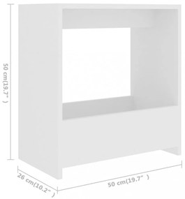 fehér forgácslap kisasztal 50 x 26 x 50 cm