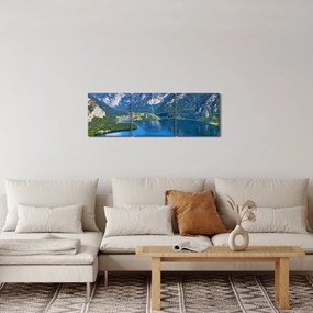 Kép - Hallstatt tó, Hallstatt, Austria (órával) (90x30 cm)