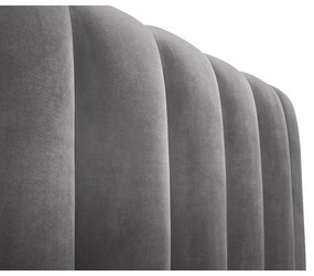 Szürke kárpitozott franciaágy tárolóhellyel, ágyráccsal 200x200 cm Kelp – Micadoni Home