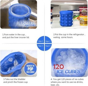 Zaparkorun Szilikon jégkocka készítő és ital hűsítő - 12 x 13 cm