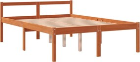 Viaszbarna tömör fenyőfa időseknek való ágy 140 x 190 cm