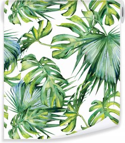 Tapéta Levelek Zöld Természet Flizelin Fal Hálószoba Nappali Ragasztó