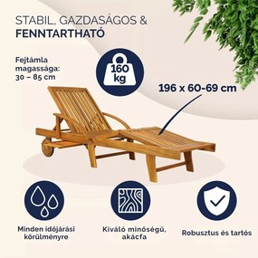 TAMI SUN kerti nyugágy, 195,5x69x85cm, természetes barna Jurhan
