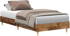 vidaXL antik fa szerelt fa ágykeret matrac nélkül 100x200 cm