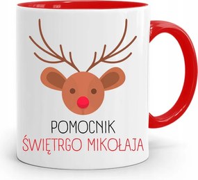 Piros Karácsonyi Bögre Mikulás Karácsonyfa Alá, fényképes nyomattal