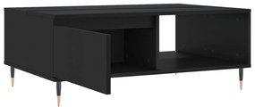 fekete szerelt fa dohányzóasztal 90 x 60 x 35 cm