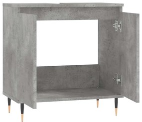 betonszürke szerelt fa fürdőszobaszekrény 58x33x60 cm