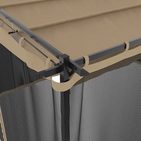 tópszínű acél pavilon hálós oldalakkal 4 x 3 m