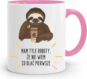 Rózsaszín Bögre Vicces Annyi Munkám Van fényképes nyomtatással