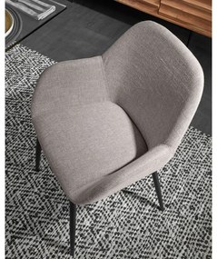 Szürke kárpitozott étkezőfotel Konna – Kave Home