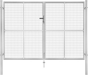 vidaXL ezüst színű horganyzott acél kerti kapu 300 x 175 cm