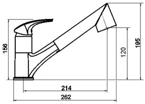 Novaservis - Mosogató csaptelep kihúzható zuhannyal METALIA fényes króm