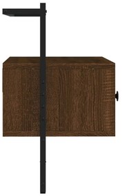 barna tölgyszínű szerelt fa fali TV szekrény 60,5 x 30 x 51 cm