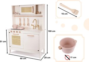 Gyermek retro MDF fa konyha BOHO kiegészítőkkel