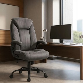 Fotel Obrotowy COMFORT Szary Welurowy