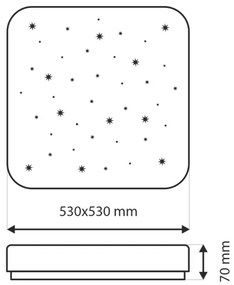 LED Dimmelhető mennyezeti lámpa FLORA LED/60W/230V 2700-6500K  + távirányító