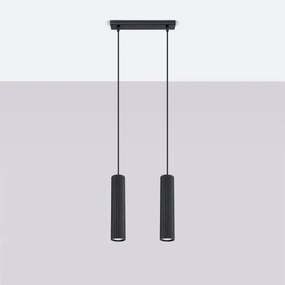 Sollux SL.1574 - Csillár zsinóron KARBON 2xGU10/10W/230V fekete