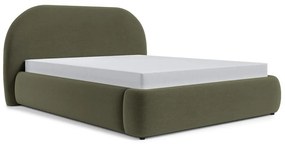Franciaágy 140 cm Olivo P (ágyráccsal) (tárolóhellyel) (zöld + fekete). 1100410