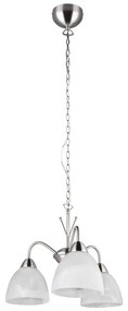 Fehér-ezüstszínű függőlámpa üveg búrával ø 43 cm Dobby – Trio