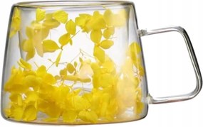 Kávés Pohár Teás Bögre Thermo Dupla Alj Virágokkal