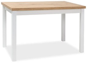 Étkezőasztal fehér/matt/tölgy, ADAM 100x60