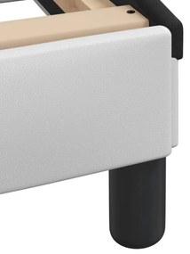 fehér és fekete műbőr ágykeret Dover 140 x 200 cm