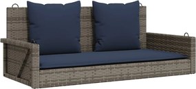 vidaXL szürke polyrattan hintapad párnákkal 119 x 56 x 48 cm