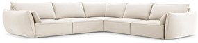 Bézs bársony sarokkanapé Vanda – Mazzini Sofas