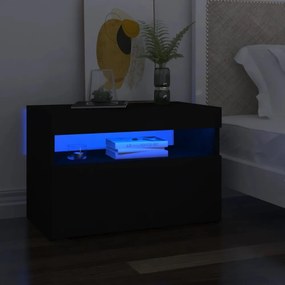 fekete TV-szekrény LED-lámpákkal 60 x 35 x 40 cm