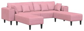 Bársony Kanapé párnával 3 pcs Rózsaszín 208 cm Bársony