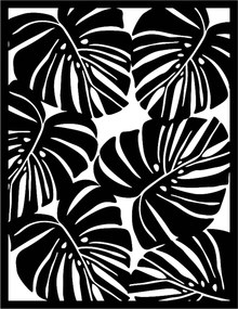 Fém fali dekoráció levelekkel 48 x 37 cm fekete