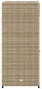 bézs polyrattan kerti tárolószekrény 55 x 55 x 111 cm