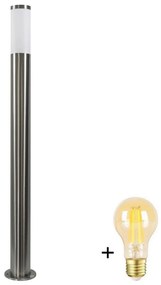Polux LED fényerőszabályozható kültéri lámpa LIVIA 1xE27/6W/230V 100 cm IP44 ezüst LEDSA0464B