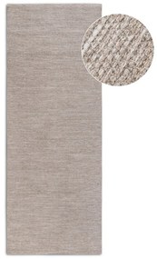 Bézs kézi szövésű gyapjúkeverék futószőnyeg 80x200 cm Pradesh Linen White – Elle Decoration