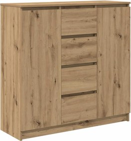 vidaXL kézműves tölgy szerelt fa tálalószekrény fiókos 100,5x35x98,5cm