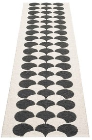 Fekete-krémszínű kültéri-beltéri futószőnyeg 70x250 cm Poppy Black Vanilla – Pappelina