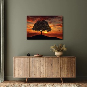 Fa képe naplementével (90x60 cm)