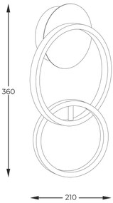 Zuma Line 20002W-GD - LED fali lámpa RANDO LED/18W/230V 3000/4000/6000K
