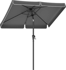 Napernyő 200 × 150 cm, téglalap alakú erkélyernyő, napvédelem UPF 50+, talp nélkül, szürke