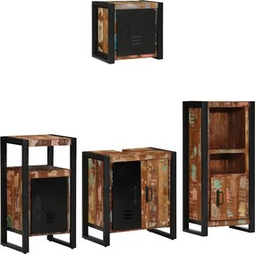 Fürdőszoba bútor szett 4 pcs Szilárd Újrahasznosított Fa