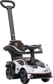 AIYAPLAY 2 az 1-ben Lamborghini Essenza SCV12 Tolható Autó Gyerekeknek 12-36 Hónap Walker Tolóka Hangszórral, Levehető Tolófogantyúval és Biztonsági O