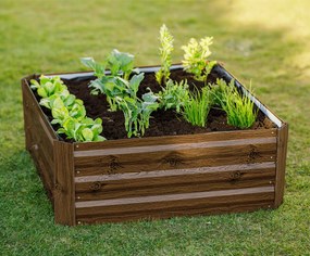 Magasított virágágy, barna, acél, NONKY TYP 3