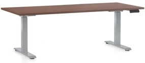 Állítható magasságú asztal OfficeTech D, 180 x 80 cm, szürke alap, dió