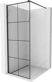 Mexen Kioto Walk-In Zuhanyfal 80 x 200 cm,  átlátszó üveg/ fekete    8 mm,  fekete  - 800-080-101-70-7 Walk-In Zuhanyfal