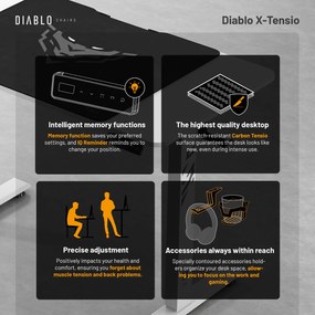 Diablo X-Tensio 1100 állítható magasságú íróasztal fehér